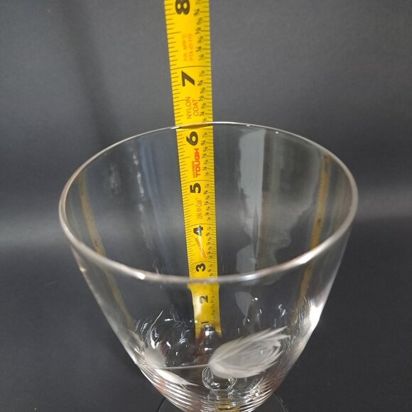 Romance Rose by Fine Arts Rose Floral Etched Stemmed Water Goblet Glass Iced Tea - Picture 5 of 11